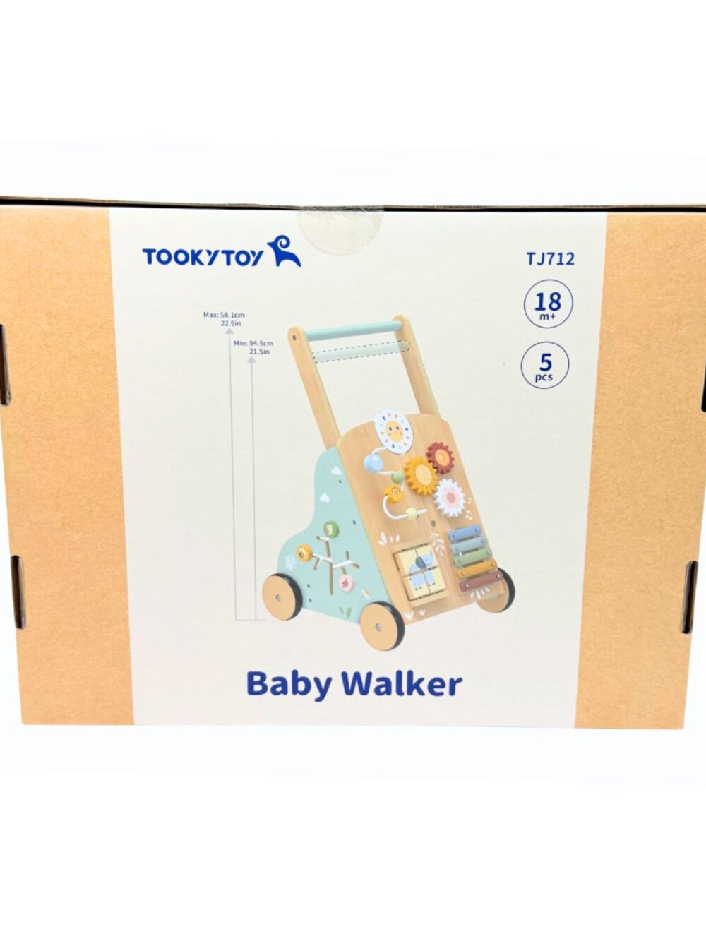 Wooden Baby Walker for Toddlers, Montessori 6-in-1 Activity Learning Toy - Picture 7 of 16